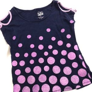 Justice girls size 8 blue w/purple glitter